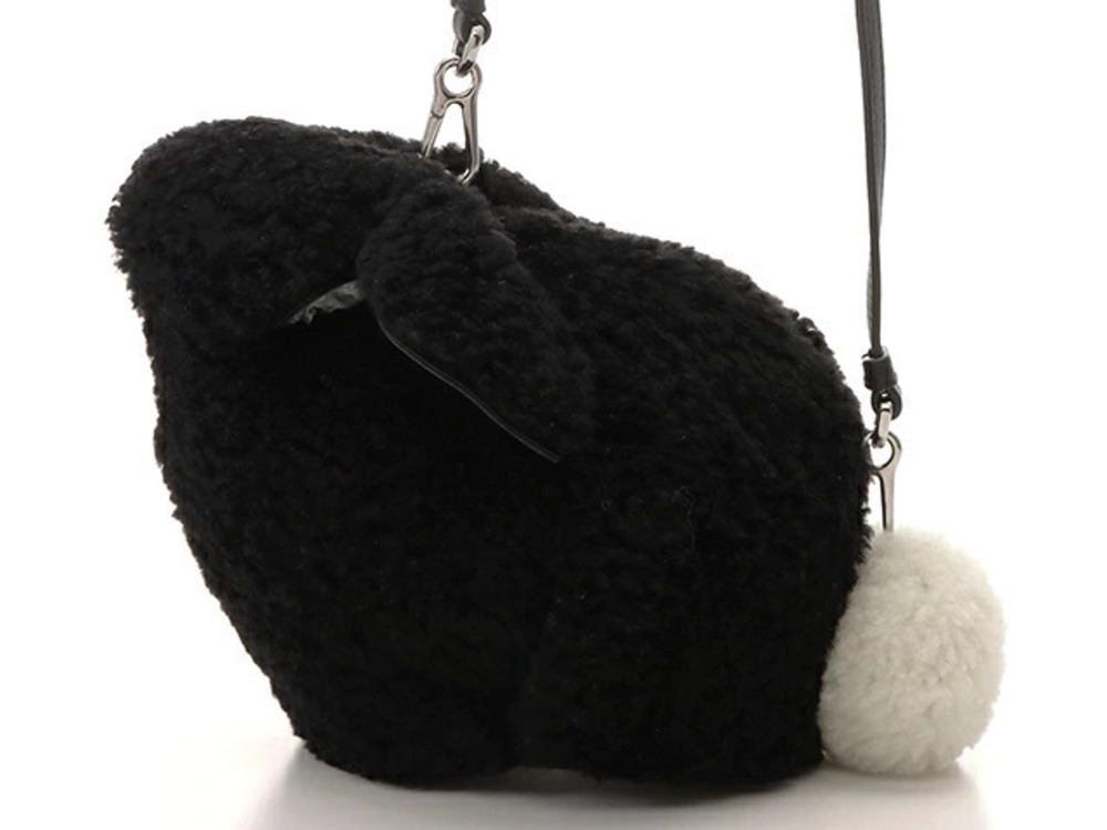 Loewe Bunny Bag Shoulder Black Shearling Calfskin